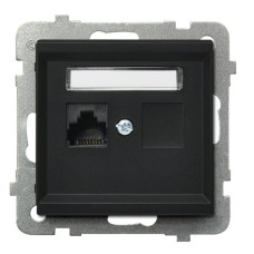 Розетка комп'ютерна без рамки Ospel Sonata Чорна