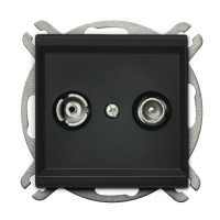 Розетка телевізійна без рамки Ospel Sonata Чорна