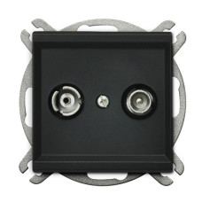 Розетка телевізійна без рамки Ospel Sonata Чорна