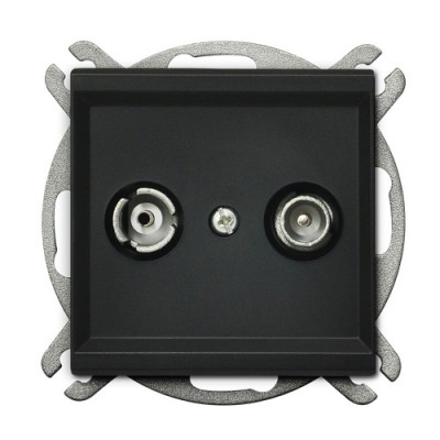 Розетка телевізійна без рамки Ospel Sonata Чорна