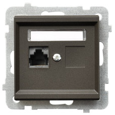 Розетка комп'ютерна без рамки Ospel Sonata Шоколад