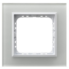 рамка 1-а горизонтальна Біле скло Ospel Sonata