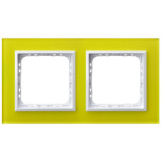 рамка 2-а горизонтальна Зелене скло Ospel Sonata