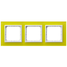 рамка 3-а горизонтальна Зелене скло Ospel Sonata