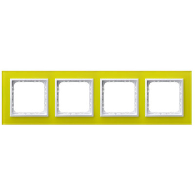 рамка 4-а горизонтальна Зелене скло Ospel Sonata