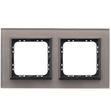 рамка 2-а горизонтальна Сіре скло Ospel Sonata