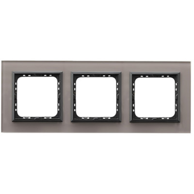 рамка 3-а горизонтальна Сіре скло Ospel Sonata