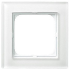 рамка 1-а горизонтальна Біле скло Ospel Sonata