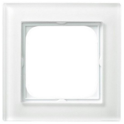 рамка 1-а горизонтальна Біле скло Ospel Sonata