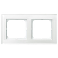 рамка 2-а горизонтальна Біле скло Ospel Sonata