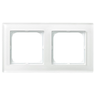 рамка 2-а горизонтальна Біле скло Ospel Sonata