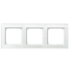 рамка 3-а горизонтальна Біле скло Ospel Sonata
