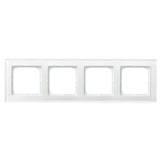рамка 4-а горизонтальна Біле скло Ospel Sonata