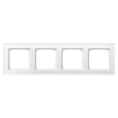 рамка 4-а горизонтальна Біле скло Ospel Sonata