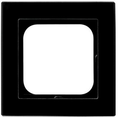 рамка 1-а горизонтальна Чорне скло Ospel Sonata