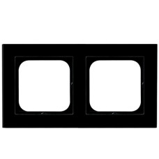 рамка 2-а горизонтальна Чорне скло Ospel Sonata