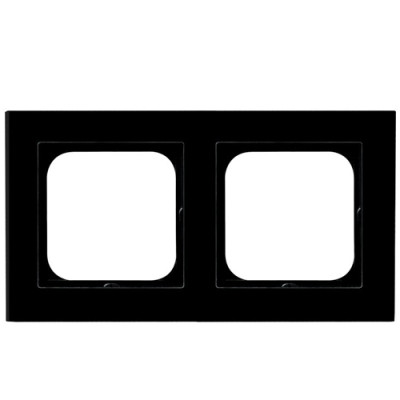 рамка 2-а горизонтальна Чорне скло Ospel Sonata