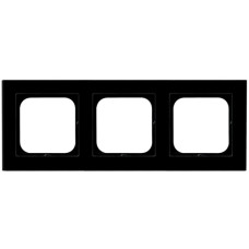 рамка 3-а горизонтальна Чорне скло Ospel Sonata