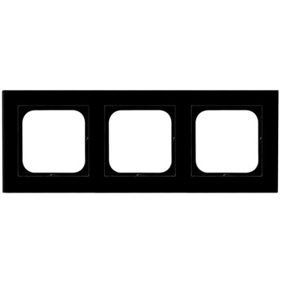рамка 3-а горизонтальна Чорне скло Ospel Sonata