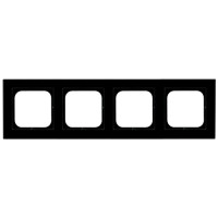 рамка 4-а горизонтальна Чорне скло Ospel Sonata
