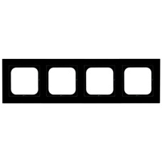 рамка 4-а горизонтальна Чорне скло Ospel Sonata