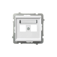 Корпус розетки подвійної, тип Keystone, звичайний Ospel Sonata біла