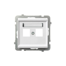 Корпус розетки подвійної, тип Keystone, звичайний Ospel Sonata біла Корпус розетки подвійної, тип Keystone, звичайний Ospel Sonata біла