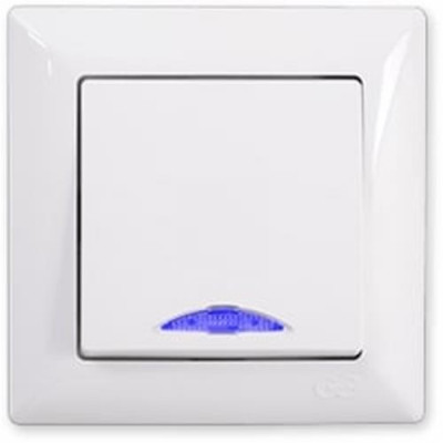 Вимикач 1кл. з підсвіткою Visage Білий