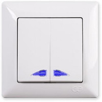 Вимикач 2кл. з підсвіткою Visage Білий