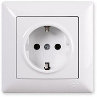 Розеткодинарна  із заземленням VISAGE Біла