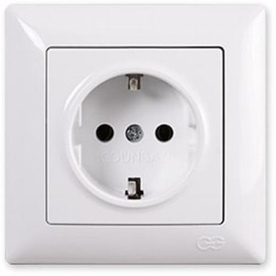 Розеткодинарна  із заземленням VISAGE Біла