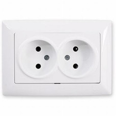 Розетка подвійна VISAGE Біла