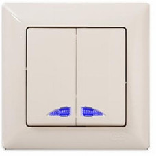 Вимикач 2кл. з підсвіткою Visage Крем