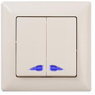 Вимикач 2кл. з підсвіткою Visage Крем