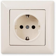 Розетка одинарна із заземленням VISAGE Крем