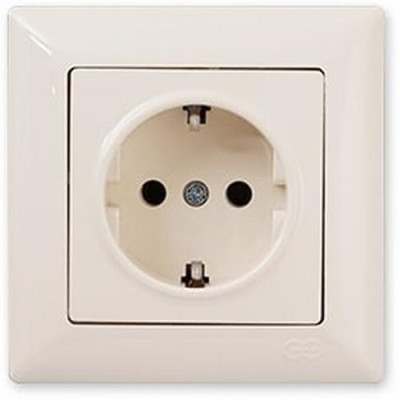 Розетка одинарна із заземленням VISAGE Крем