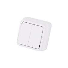 Вимикач накладний 2кл. MISYA Білий