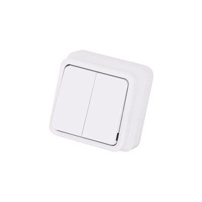 Вимикач накладний 2кл. MISYA Білий