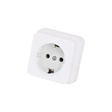 Розетка накладна 1-на із з/к  MISYA Біла
