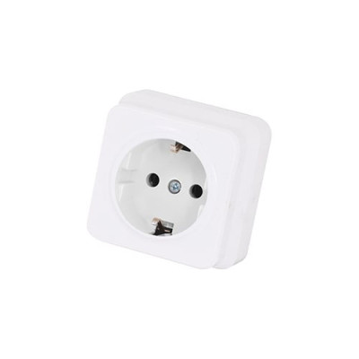 Розетка накладна 1-на із з/к  MISYA Біла