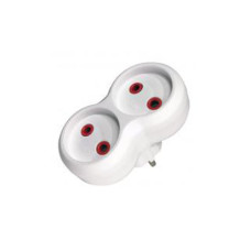 Розгалуджувач подвійний без заземлення білий Neomax