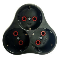 Розгалуджувач потрійний із заземленням, чорний Neomax