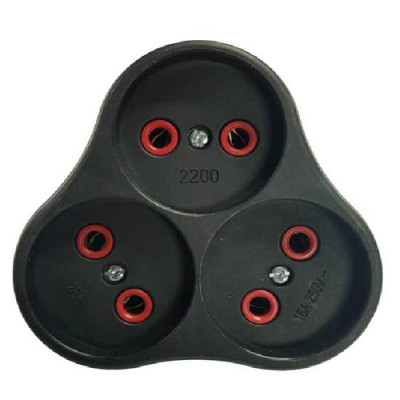 Розгалуджувач потрійний без заземлення, чорний Neomax