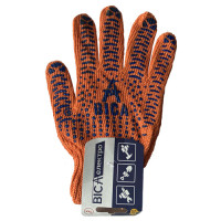 Рукавички робочі "Віса-Електро"; Помаранчеві+синій ПВХ-трактор;ХБ р-р.10,кл.7