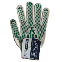 Рукавички робочі "Віса-Електро"   Білі + зелений ПВХ-крапка  ХБ р-р. 9, кл.10