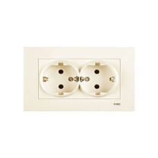 Розетка 2-на із з/к  накладна Viko Vera крем  ІР20