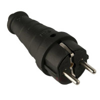 Вилка каучукова пряма із заземленням FAR