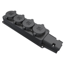 Колодка 4-на каучукова із заземленням FAR