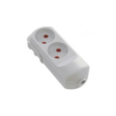 Колодка 2 гнізда без заземлення, біла Neomax