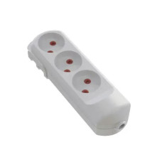 Колодка 3 гнізда без заземлення, біла Neomax